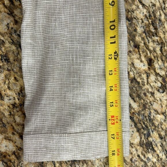 J. Jill Beige Linen Blend Metallic Shimer 3/4 Sleeve Light Jacket Size L - Picture 12 of 13